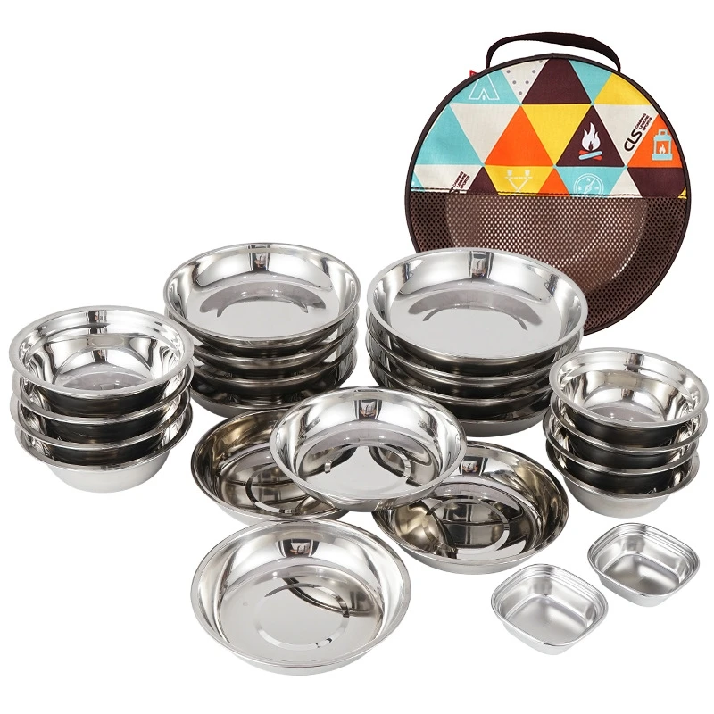 Camping Cooking Dining Set - Piring makan portabel, kemah Set 17/22