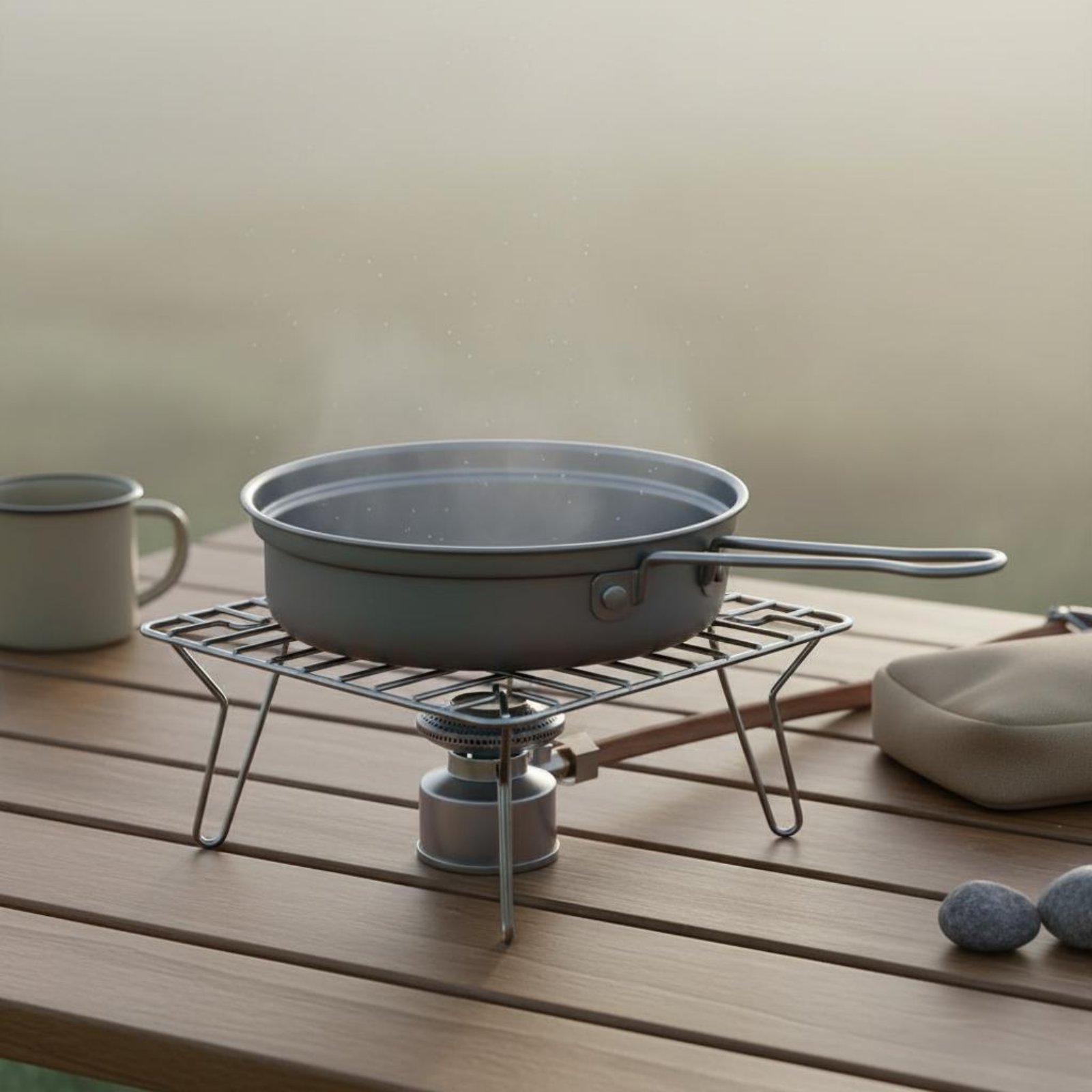 Camping Cooking Dining Set - 2 Buah Set Peralatan Masak Logam