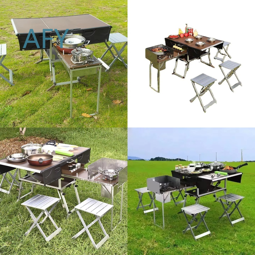 Gerobak Makan Lipat Portabel u - Camping Cooking Dining Set ulasan dan harga