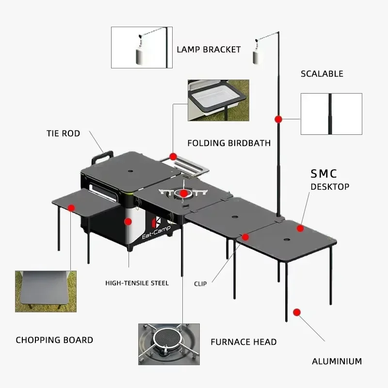 JWQ-007 Kotak Dapur Camping Lu - Quality Camping Cooking Set ulasan dan harga
