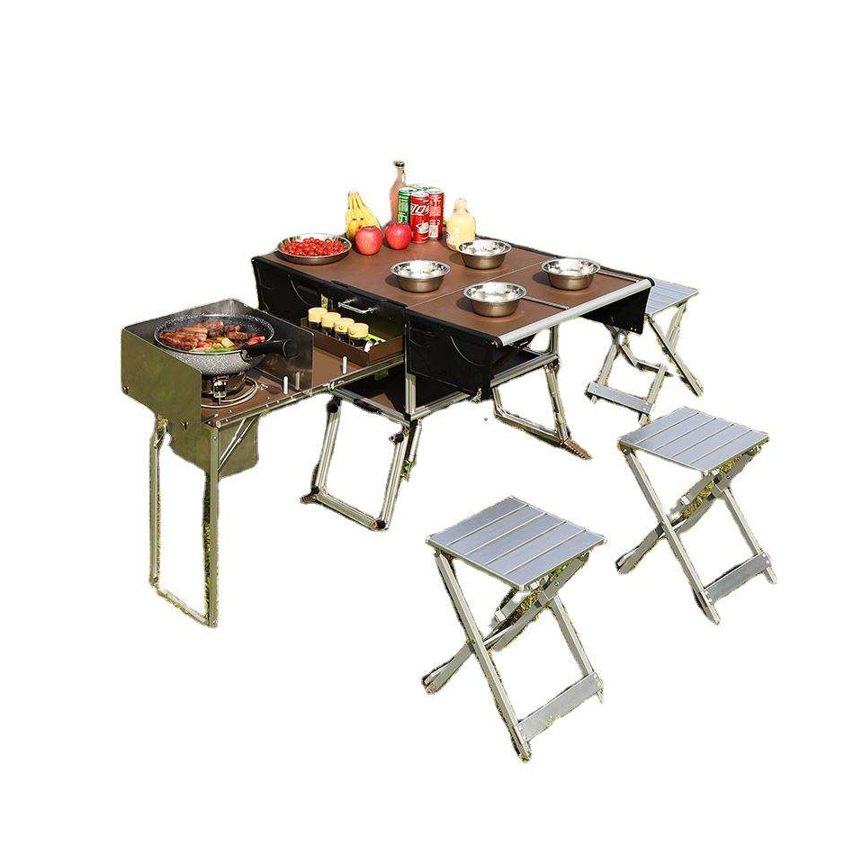 Gerobak Makan Lipat Portabel u - Camping Cooking Dining Set ulasan dan harga